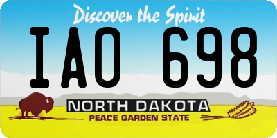 ND license plate IAO698