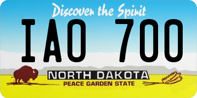 ND license plate IAO700