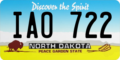ND license plate IAO722