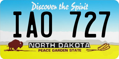 ND license plate IAO727