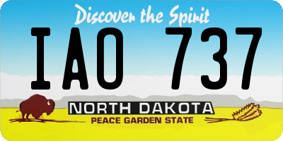 ND license plate IAO737