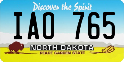 ND license plate IAO765