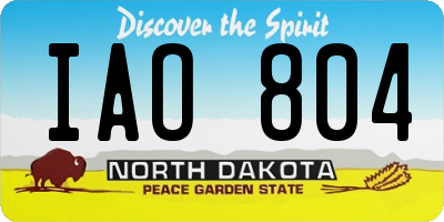 ND license plate IAO804
