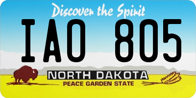 ND license plate IAO805