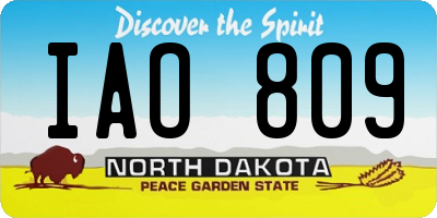 ND license plate IAO809