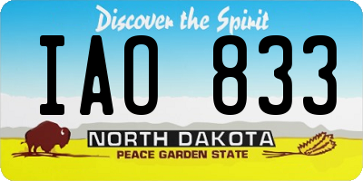 ND license plate IAO833