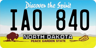 ND license plate IAO840
