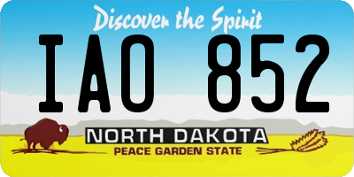 ND license plate IAO852