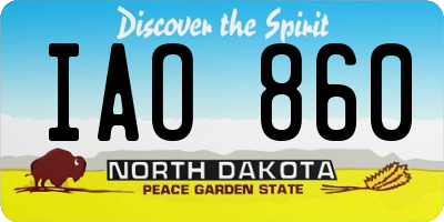 ND license plate IAO860