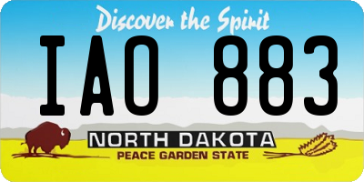ND license plate IAO883