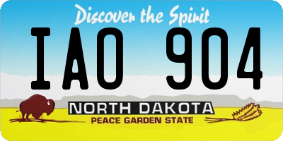 ND license plate IAO904