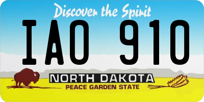 ND license plate IAO910