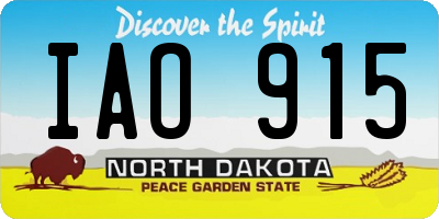 ND license plate IAO915