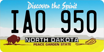 ND license plate IAO950