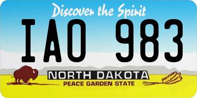 ND license plate IAO983