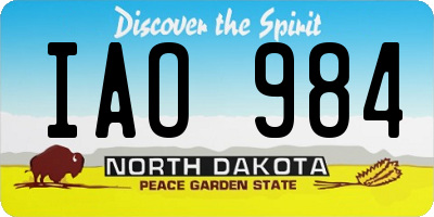 ND license plate IAO984