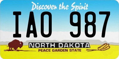 ND license plate IAO987