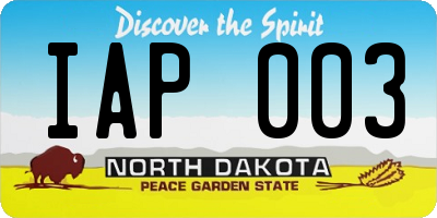 ND license plate IAP003