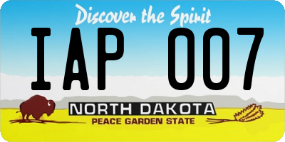 ND license plate IAP007