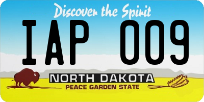ND license plate IAP009