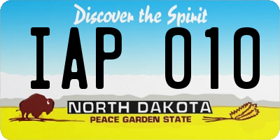 ND license plate IAP010