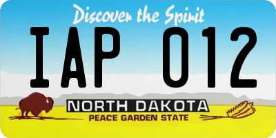 ND license plate IAP012