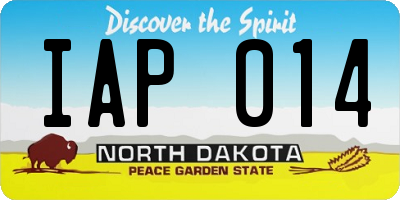 ND license plate IAP014