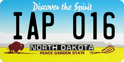ND license plate IAP016