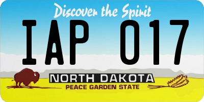 ND license plate IAP017