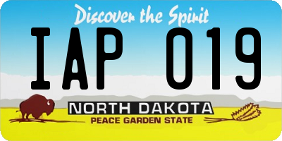 ND license plate IAP019
