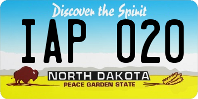 ND license plate IAP020