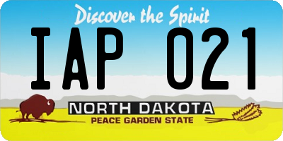 ND license plate IAP021