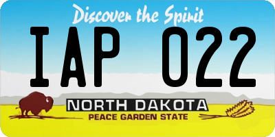 ND license plate IAP022