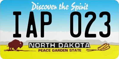 ND license plate IAP023