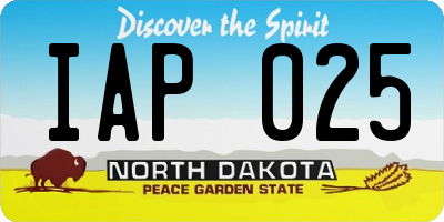 ND license plate IAP025