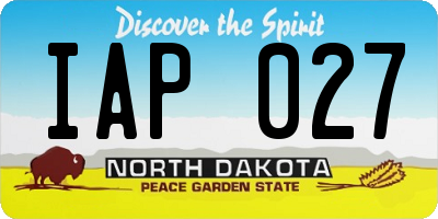 ND license plate IAP027