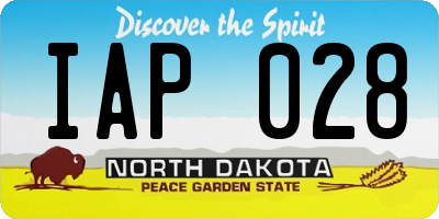 ND license plate IAP028