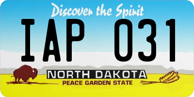 ND license plate IAP031