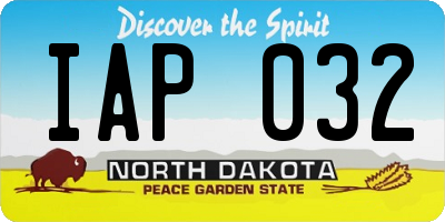 ND license plate IAP032