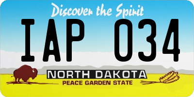 ND license plate IAP034