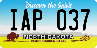 ND license plate IAP037