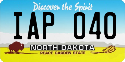 ND license plate IAP040