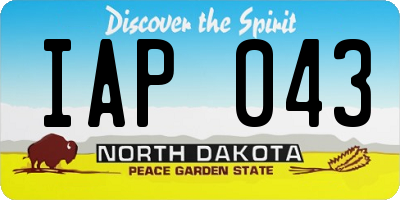 ND license plate IAP043