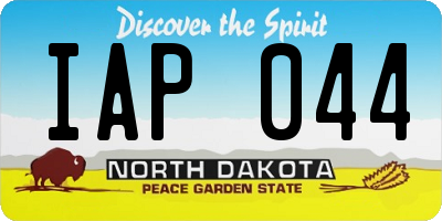 ND license plate IAP044