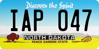ND license plate IAP047