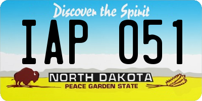 ND license plate IAP051