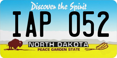 ND license plate IAP052