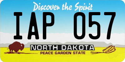ND license plate IAP057
