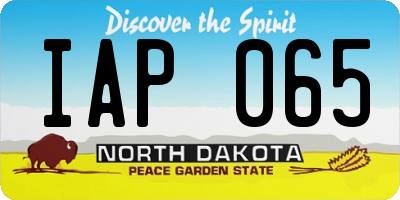 ND license plate IAP065
