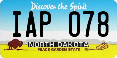 ND license plate IAP078